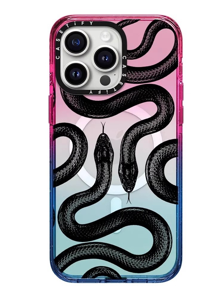 现货casetify黑色王蛇适用苹果iPhone16/17 Pro Max高级感时尚手机壳 香港潮牌14情侣17 air艺术时尚15保护套