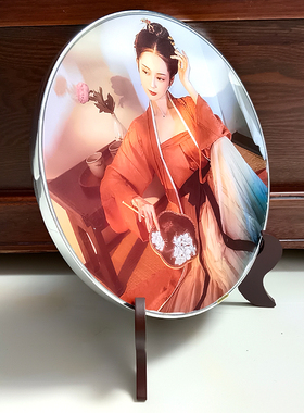 圆形摆件密度板简约古风