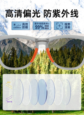可折叠骑行镜跑步运动眼镜 户外徒步登山护目 男女太阳镜超轻墨镜