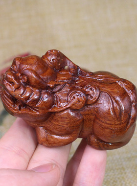 木雕貔貅老挝手把件文玩工艺品