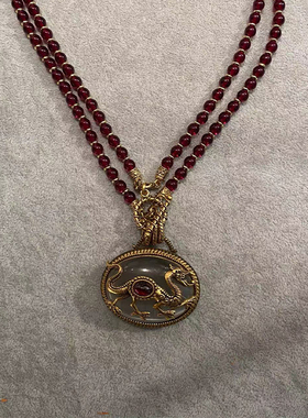 Patrice龙造型复古毛衣链项链