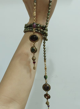 patrice美国品牌MultiJewel套索项链复古宫廷风长款吊坠轻奢气质