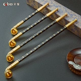 Мужская старомодная курительная трубка ручной работы, латунный агатовый мундштук