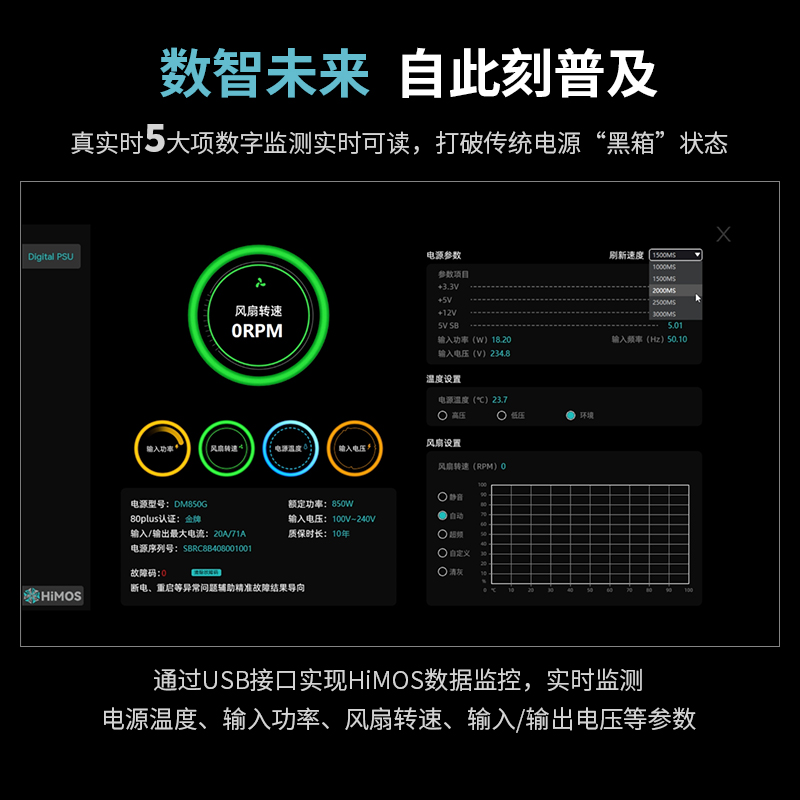 鑫谷数智DM-850G/1000G双金牌全模组数字电源ATX3全日系电容电源 - 图2