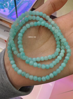 【瑕疵清仓不退换】天然天河石手链三圈约6mm夏天气质清冷手串