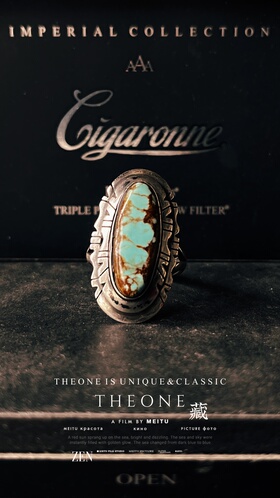 THEONE罕见古董孤品美国纯手工纯银松石戒指美式复古印第安指环