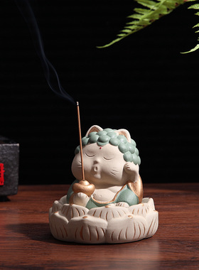 中式惮意佛系创意茶宠开业礼品