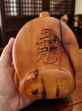 道家用品天然雷击枣木武财神赵公明摆件手工雕刻武财神爷像家居