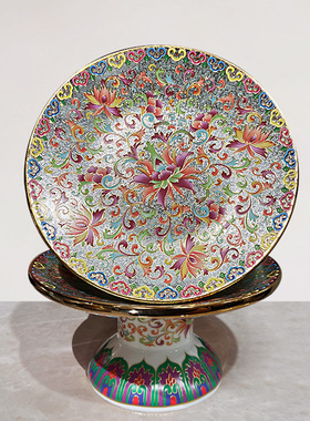 金口掐丝珐琅陶瓷供具家用供奉佛前花瓶供水杯供果盘香炉佛具用品