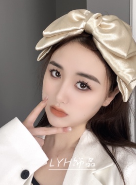 春夏新款显脸小三层大号蝴蝶结发箍宽边外出新款少女拍照打卡发箍