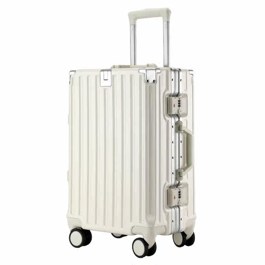 Maleta nueva de 20 pulgadas con ruedas universales para estudiantes, Maleta masculina de gran capacidad con caja de contraseña, marco de aluminio, Maleta de cuero 2024