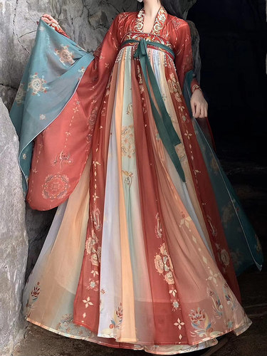 大码汉服女200斤胖mm唐制齐胸大袖春秋薄款学生日常超仙显瘦夏季 - 图3