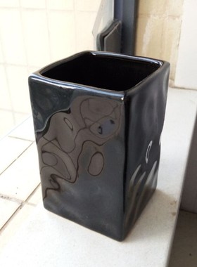 陶瓷瓶黑色竹签筒家居摆设