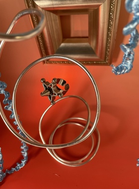 原创设计开口戒指情侣五角星钛钢