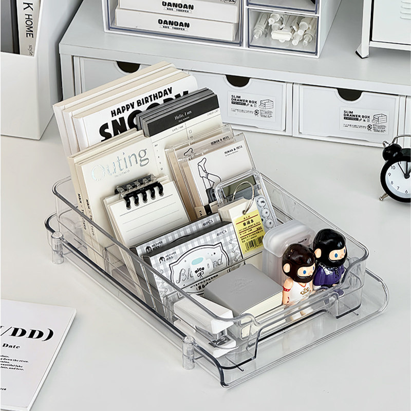 透明亚克力桌面收纳盒多层抽屉式书籍杂物整理架文具文件收纳神器,淘宝优惠券,粉丝福利购,淘宝优惠卷