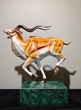 精致纯铜羚羊摆件客厅办公45CM