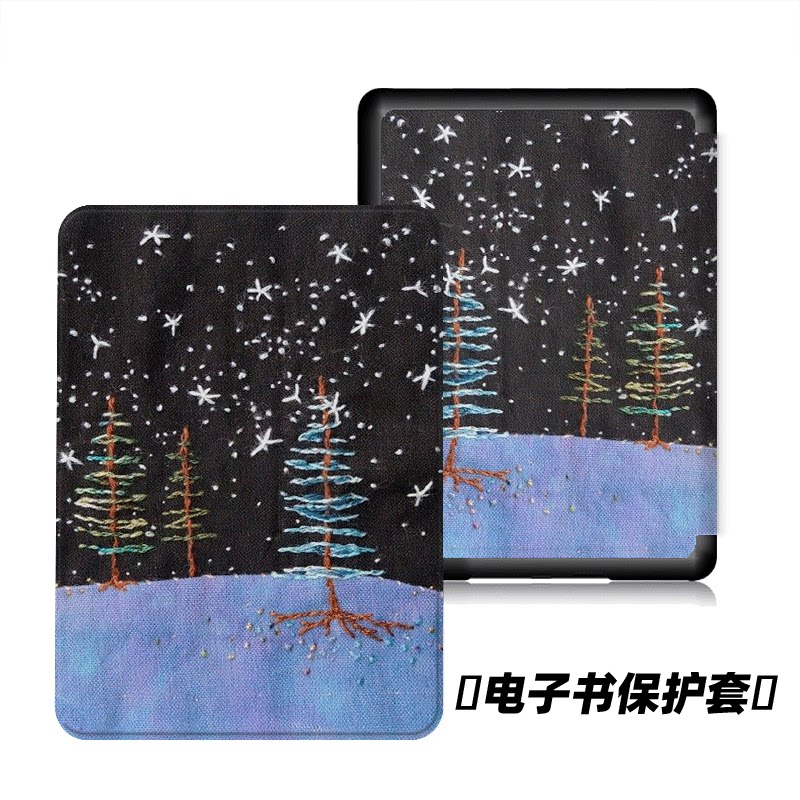 线条树木适用kindle7代电子书保护套kpw123软壳958全包防摔带休眠