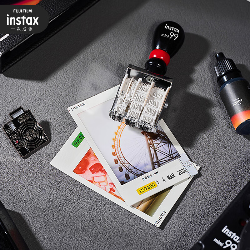 富士相机instax立拍立得一次成像相机 mini99 灼灼流光礼盒现货 - 图1