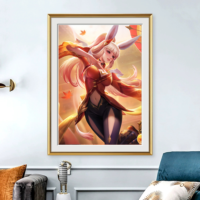 公孙离幻舞玲珑竖版十字绣新款王者荣耀皮肤客厅卧室小幅5d钻石画