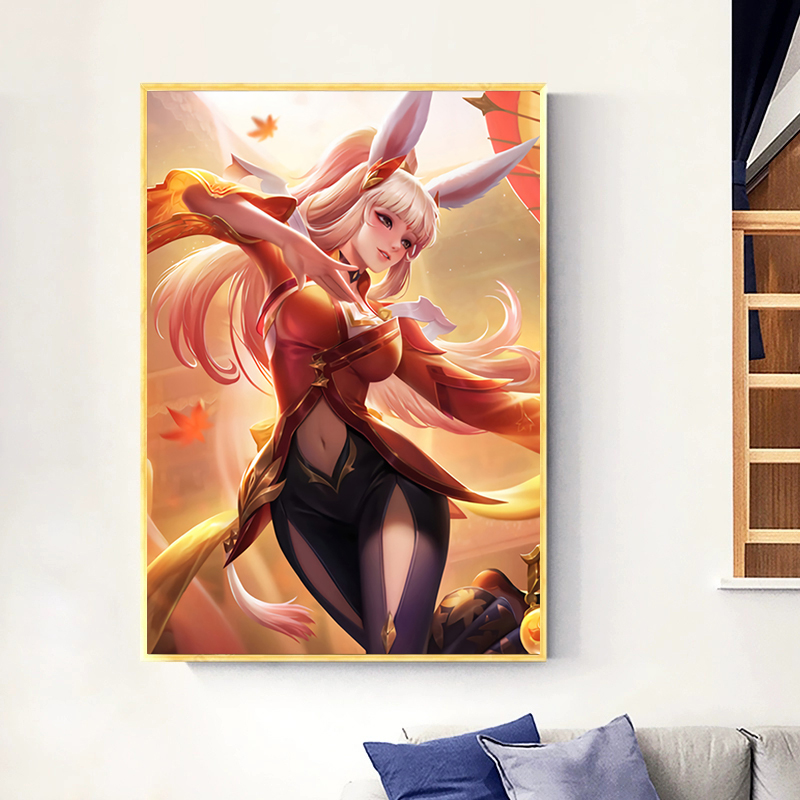 公孙离幻舞玲珑竖版十字绣新款王者荣耀皮肤客厅卧室小幅5d钻石画