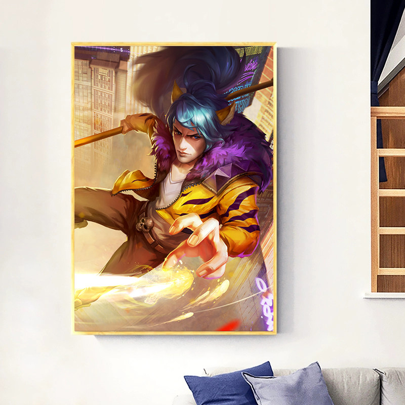 韩信街头霸王竖版十字绣新款客厅小幅小件王者荣耀皮肤满砖钻石画