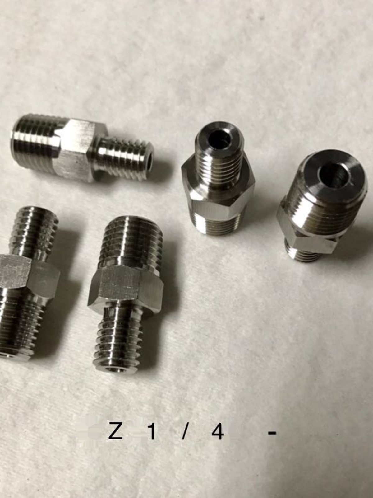 Z1/4-M10x1.5不锈钢对丝双外丝外螺纹一边Z1/4一边M10x1.5-图0