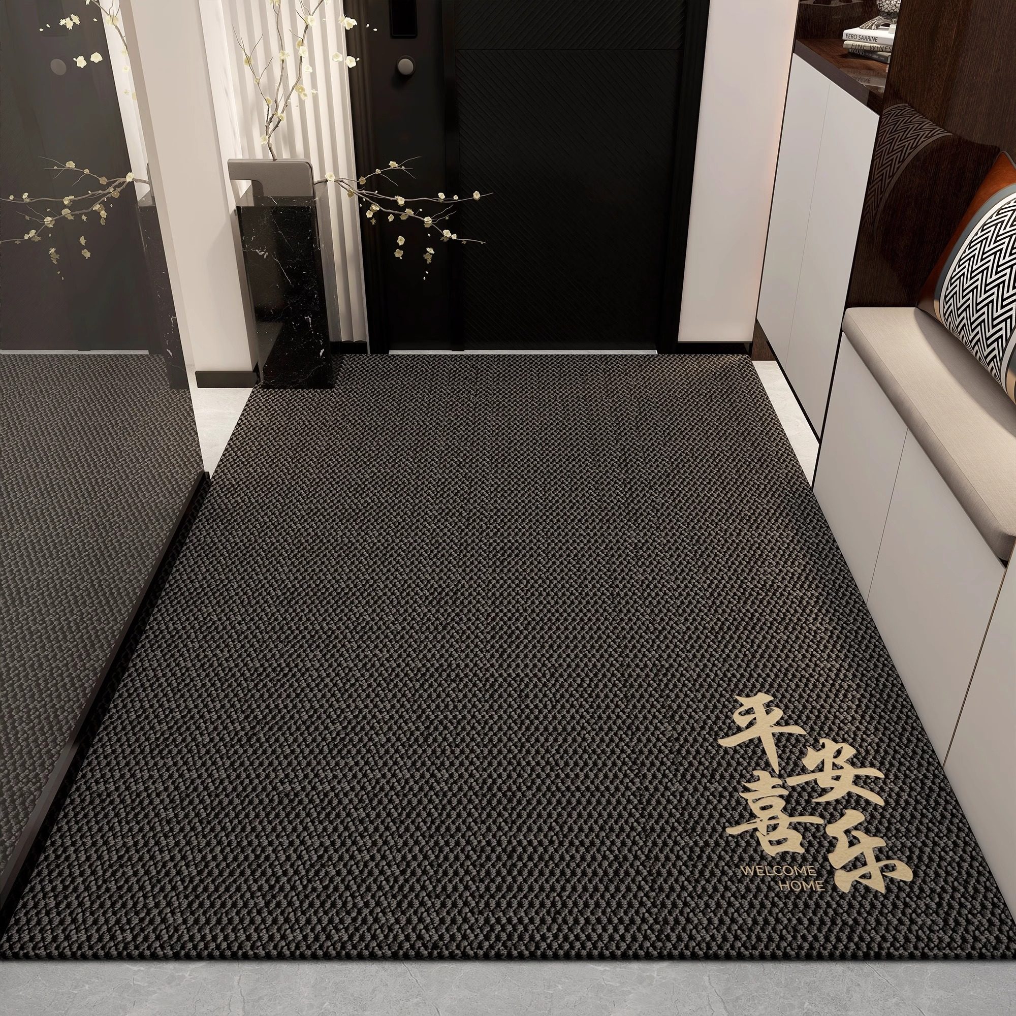 出入平安入户门地垫防滑耐脏脚垫玄关地毯复古纯色门厅进门口门垫,淘宝优惠券,粉丝福利购,淘宝优惠卷