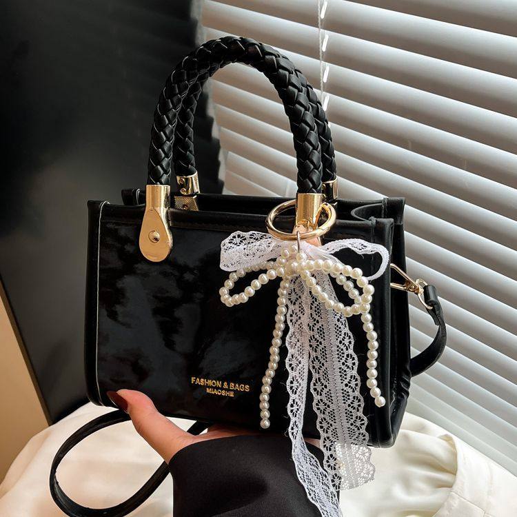 法式复古手提小拎包女式2025新款时尚撞色单肩小方包高级感斜挎包,淘宝优惠券,粉丝福利购,淘宝优惠卷