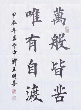 万般皆苦，唯有自渡书法作品手写真迹田楷欧楷书法定制软笔挂画