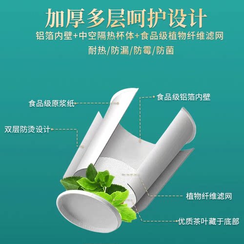 一次性隐茶杯杯中带茶杯中茶含茶叶泡茶杯自带茶叶的茶杯定制纸杯 - 图0