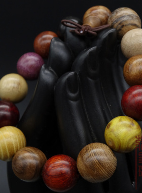 天然多宝串黄花梨佛珠红木送女友