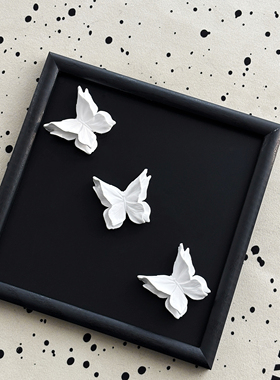 中古风蝴蝶托盘家用客厅茶几墙壁面挂画创意装饰品画框