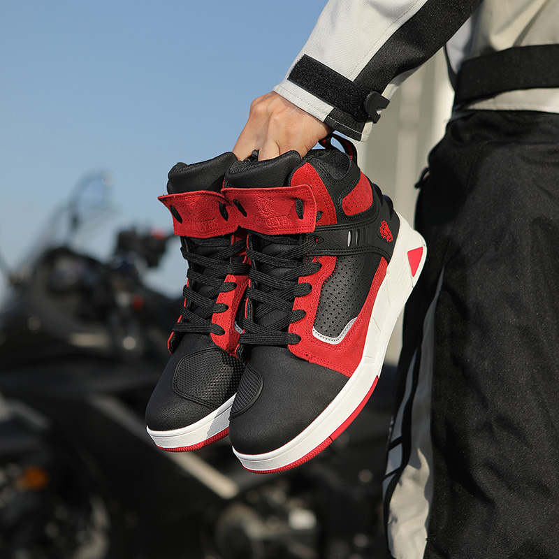 秋冬四季骑行靴摩托车越野男女透气防滑真皮通勤骑行鞋机车鞋装备 - 图2