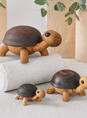 芬兰代购Spring Copenhagen小乌龟宝宝木质雕刻桌面摆件玄关装饰