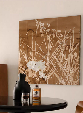 中古风玄关装饰画中式花卉复古餐厅挂画客厅卧室沙发背景壁画寻觅