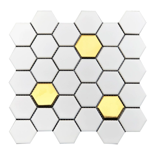 HXSPADRA Nordic Hexagonal Ceramic Mosaic Gold Фарфор
