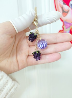 日本糖果屋紫葡萄串食玩拉链扣