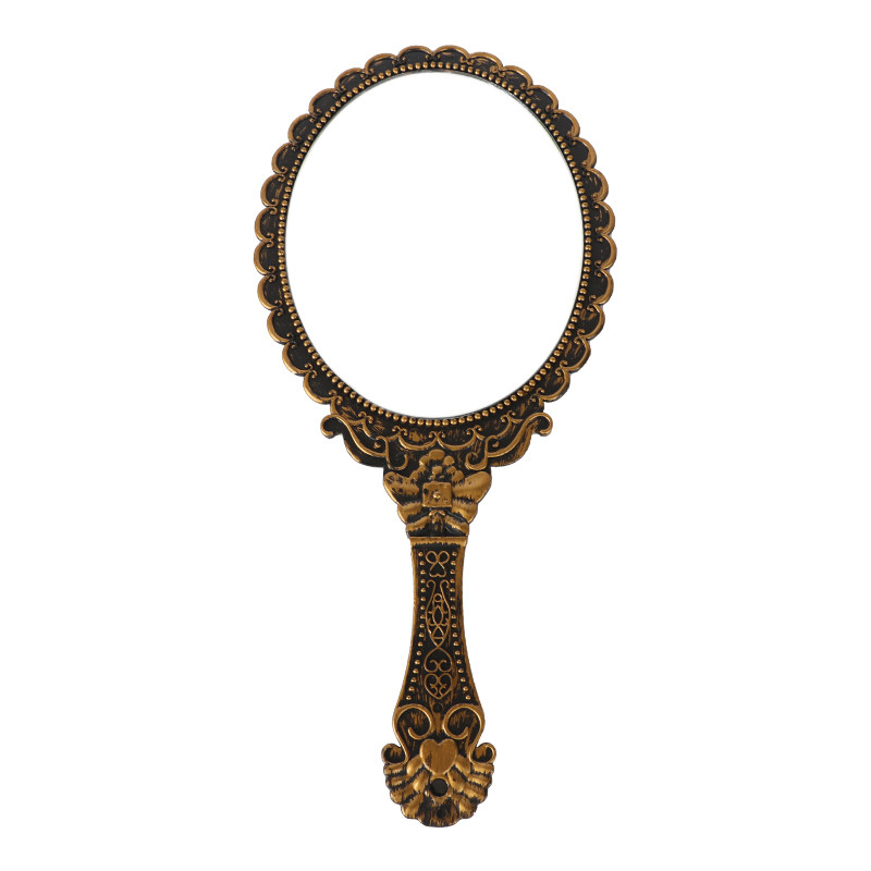 레트로 손잡이 화장 거울 휴대용 미용실 문신 미용 거울 휴대용 경량 도구 도구-