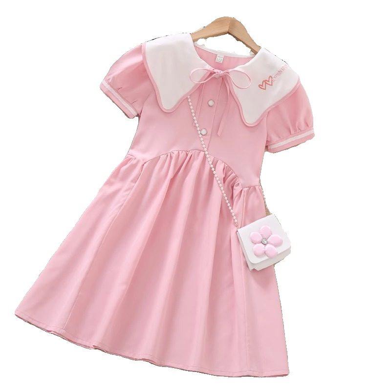 学院风女童连衣裙新款夏季薄款连身裙甜美儿童裙子女孩洋气公主裙,淘宝优惠券,粉丝福利购,淘宝优惠卷