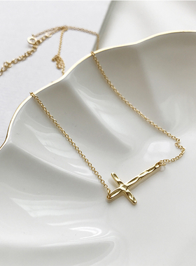 女风酷girl金色感吊精致s925项链