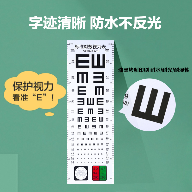 视力测试表国际标准医用家用对数灯箱挂图近视测眼睛仪器墙贴儿童 - 图1