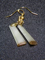 Y08 positive new alloy inlaid and field jade with sugar-coloured earrings pair