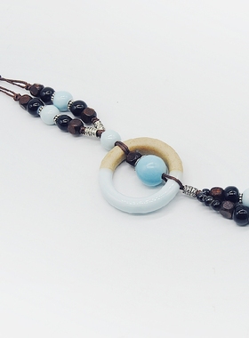 【美丽释放】陶瓷长款毛衣链3元日韩时尚百搭项链配饰吊坠地摊