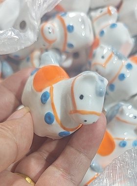 小红书爆款结晶釉小马陶瓷转转摆件桌面解压神器可爱治愈小玩具送