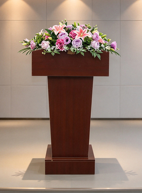 讲台会议室前台签到台长形仿真花