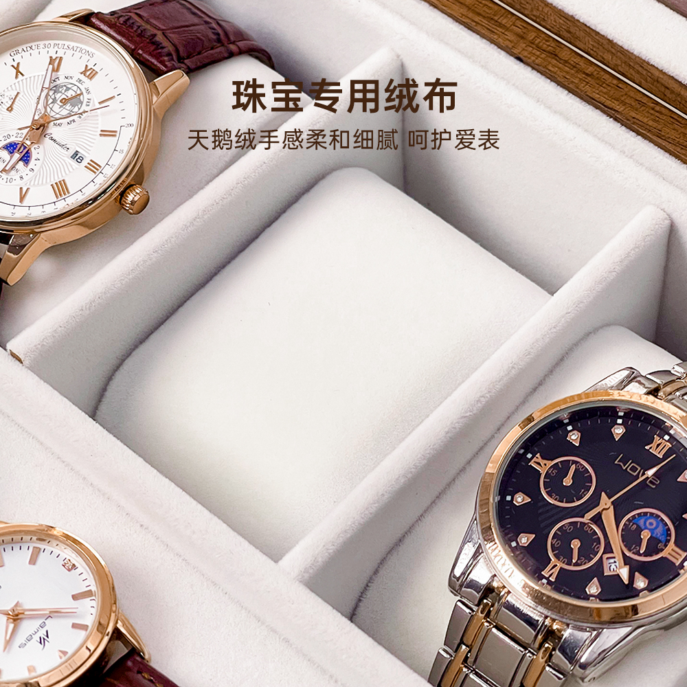 实木手表盒北美黑胡桃木高档腕表手串收纳男女士收藏礼物防尘可视 - 图2