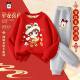 Babudou winter new year velvet sweatshirt boys suit