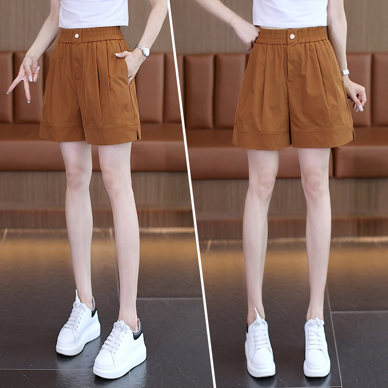 啄木鸟冰丝短裤女2026夏季松紧高腰宽松阔腿a字休闲四分热裤子,淘宝优惠券,粉丝福利购,淘宝优惠卷
