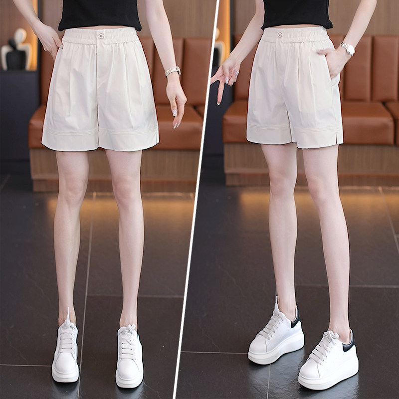 啄木鸟冰丝短裤女2026夏季松紧高腰宽松阔腿a字休闲四分热裤子,淘宝优惠券,粉丝福利购,淘宝优惠卷