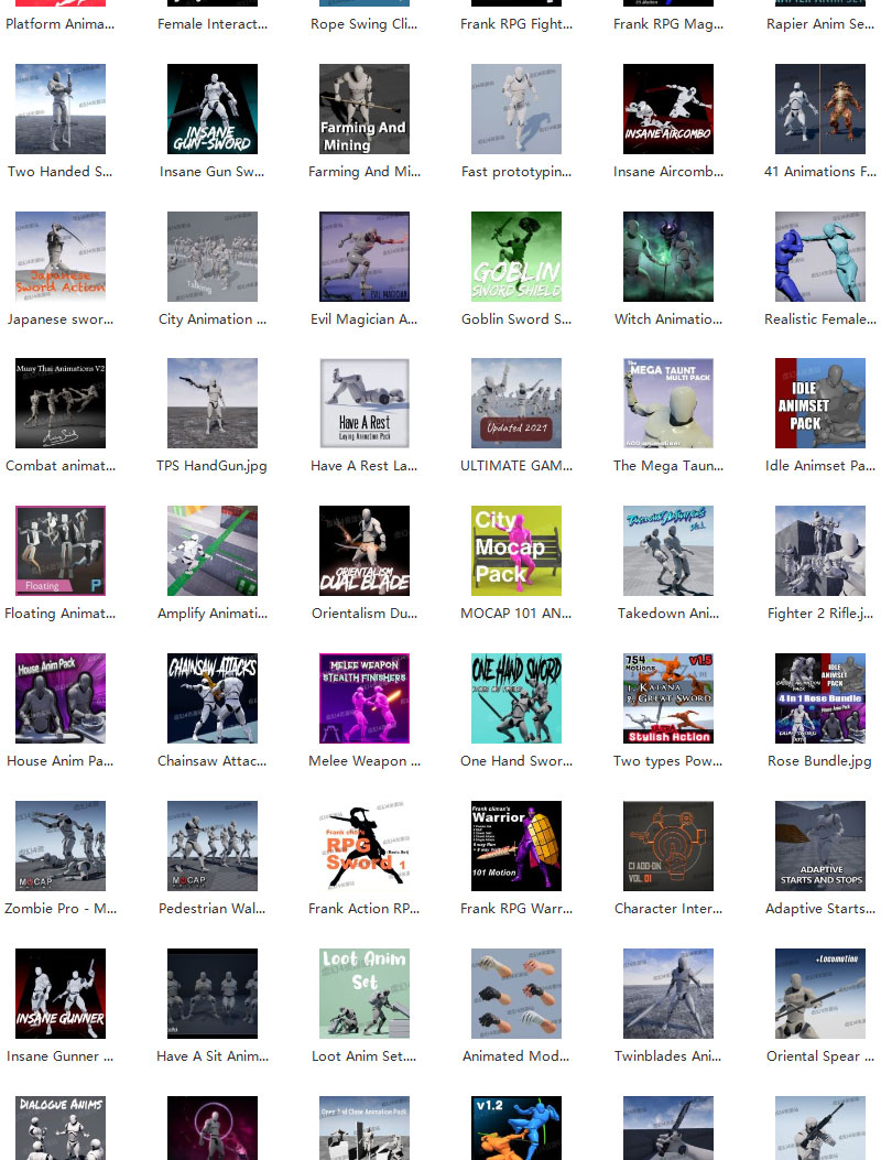 UE4/UE5动画蓝图资源合集虚幻商城资产库虚幻引擎小白人动作 - 图3